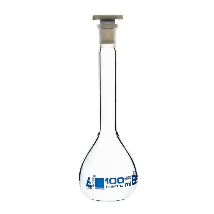 Volumetric Flask 100ml Borosilicate roshanico lab glassware high heat resistant
