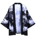 Yfashion Summer Japanese Kimono Robe for Men Women nese Style Dragon Printing Cardigan Tops Half Sleeves Loose Sunscreen Shirt color. 