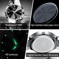 【gift for men set with box】OPK relo for men /watch for men on   Tungsten Steel Waterproof Korean Style   Fashion Stainless Steel Casual Quartz Watch Date Luminous 8105. 