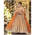 New Luxury Style Un-Stitched Embroidered Net Frock For Women Party Wear (Latest Design) Collection 2021. 