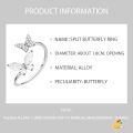 【LUCKET】New 2024 Luxury Zircon Butterfly Rings Adjust Female Open Rings for Women Girl New LK. 