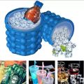New Magic Ice Cube Maker Genie Silicone - Ice Bucket The Revolutionary Space Saving Ice Cube Maker - Blue. 