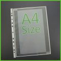 File Sheet Protector- Protector Sheet for Ring File Thick 100 Micron A4 Size 11 Holes Psck of 50 sheets. 