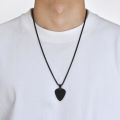 New Unique Guitar Pick Necklace for Men Boys, Stainless Steel Guitar Picks Pendant Collar to Music-lovers Gifts Jewelry. 