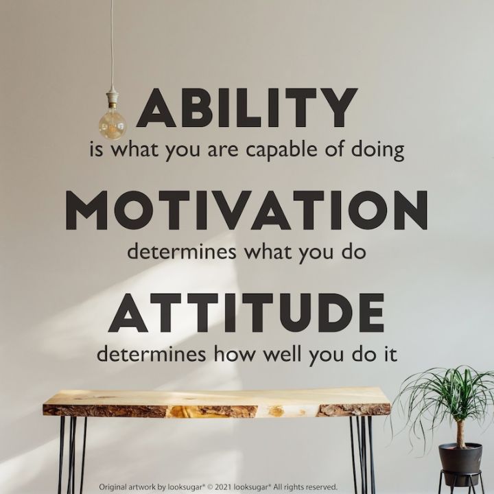Inspirational Phrase Ability Motivation Attitude Vinyl Wall Decal . GYM ...
