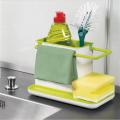 3 in 1 Kitchen Sink Organizer - Draining Holder, Towel Rack, Storage Box for Soap and Sponges. 