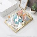 Acrylic  Tray Modern Style Gold Vanity Tray Perfume Tray for Bathroom Vanity Bedroom Gold. 