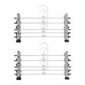 10Pcs Metal Trousers Hangers, Non-Slip Clips Hanger for Slacks Jeans Socks, Skirts Hangers with 2-Adjustable Clips. 
