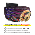 FunBug Ultimate 4in1 Gaming Setup! Mechanical Feeling RGB Gaming Keyboard and Mouse Combo with MousePad & Onikuma Gaming Headphones - Backlight Gaming Key Board, Mouse, Mouse Pad, Head Phone in Low Price - For Pubg Mobile Laptop PC Computer Game. 