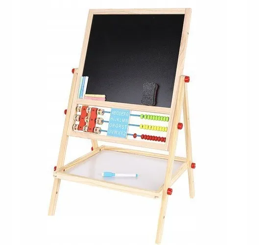 KIDS%20WOODEN%20DOUBLE%20SIDED%20LEARNING%20AND%20DRAWING%20BOARD%20WITH%20EASELS%20-%20Image%202
