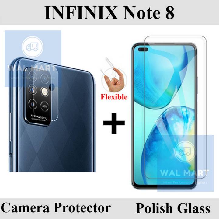 Infinix Note 8 Tempered Glass Screen Protector Polish Glass + Back Camera 9H Gorilla Flexible Protector For Infinix Note 8