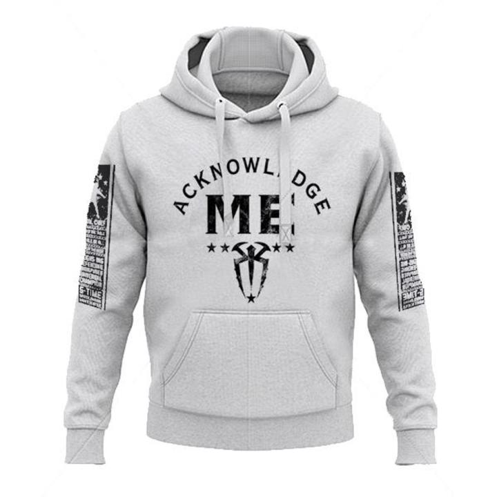 Roman  "Acknowledge Me" Grey Kangaroo Hoodie