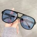 LNFCXI New Retro Oversized Double Bridges Men Pilot Polarized Sunglasses Clear Anti Blue Light Glasses Frame Women UV400. 