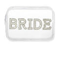 Pearled Bride Makeup Bag Luxury Creative Travel Bride Cosmetics Bag Cosmetic Storage Wedding Toiletry Bag for Bridal Shower Wedding Day Bridesmaids Honeymoon Travel Beauty Essentials. 