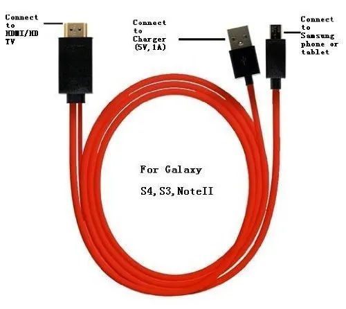 Mhl Micro USB to hdmi 1080p hd tv Cable Adapter for Samsung Galaxy