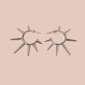Grunge Rock Accessories Rivet Hoop Earrings Cool Hip Hop Earrings For Women Egirl Jewelry Punk Korean Earrings Fashion Left Bank. 