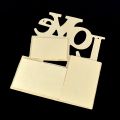 Children DIY Wooden Siamese Letters White Embryo Snowflake Mud Photo Frame. 