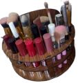 Make up organizer for dressing table, Wooden Makeup and Brushes Stand Cosmetic Organizer. 