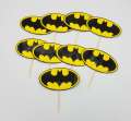 BATMAN THEME CUPCAKE TOPPERS YELLOW - PACK OF 10 CUPCAKE TOPPERS - BATMAN CUPCAKE TOPPERS. 