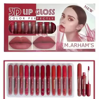 Pack of 6 & 12 Lipgloss Matte Nude Reddish...