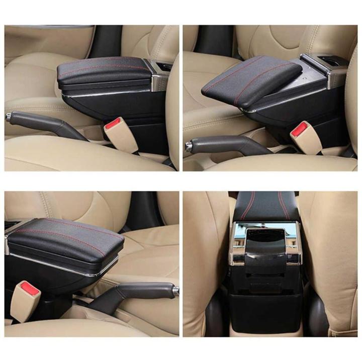 Universal Car Armrest PU Leather Slider Black