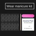 10Pcs XS S M L Love Bow Handmade Nails Luxurious Full Cover with Rhinestone Press on Nails Pink White Lines with Tool Box Pure Manual False Nail Women Girl. 