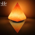 Crystal Rock Himalayan Salt Lamp Pyramid Shape with Wooden Base & 15-Watt Bulb, UL-Approved Switch/Dimmer Cord Wire for Office and Home Decor with Health Benefits. 