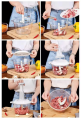 Imported  Pro 1.5L - Premium Manual Hand-Push Food Chopper, Chopper Machine, Handchopper, Multi-function Food Processor, Vegetable Cutter, Mixer, Blender, 3 Sharp Stainless Steel Blades, Chop, Puree Vegetables, Fruits, Nuts, Meat with Ease. 