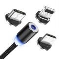 Xcable Magnetic Charging Cable 360 Metal X Cable Supports Fast Charging 3 in 1. 