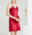 Silk Night Dress for Women, Lace Inset Short Nightgown, Comfortable Sleepwear, Breathable and Machine Washable, Available in Multiple Colors and Sizes. 