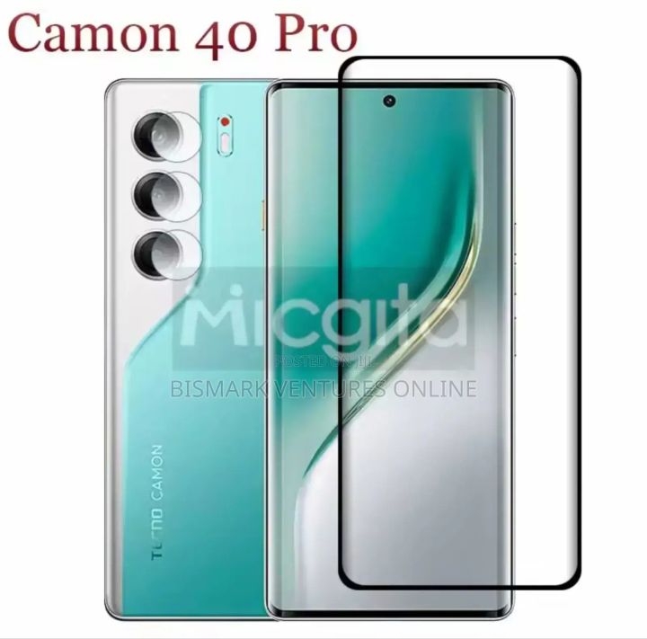 Tecno Camon 40 Pro UV Glass Screen Protector jell Tempered Full Curved ...