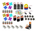Electronic Science Project Kit for Kids DC motor fan, LEDs ,Batteries. 