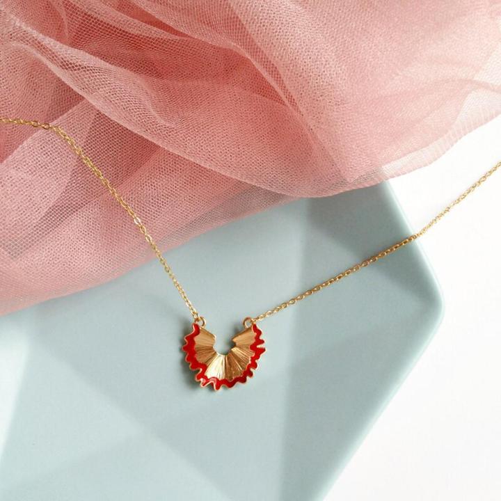 【happy one】Creative fun crumble enamel necklace funny cute childhood clavicle metal Pendant for women