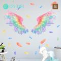 Bathroom Wall Decor Angel Wings Wall Art Decal Vibrant Color Creative Sticker for Home Decor Removable Stylish Wall Sticker for Living Room. 