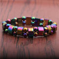 Magnetic Therapy For Pain Relief And Weight Loss Magnetic Bracelet Natural Black Gallstone Beaded. 