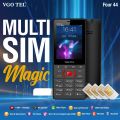 VGOTEL FOUR 44 - 2.8 inch big display - 4 Sims Standy - 3000mAH Big Battery - Magic Voice changer - Auto Call recording - PTA Approved - 1 Year Brand warranty. 