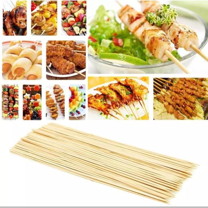 Pack of 3 Wooden Bar B Q Bamboo Shashlik Kabak Skewer Sticks Potato Spiral Stick 14”