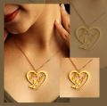 BUTTERFLY HEART COUPLE NAME NECKLACE. 