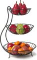 Happy Shopping 2 3 Fruit Basket Kitchen Organizer Vegetable stand Fruit storage Kitchen Counter Rack In Black Color. 