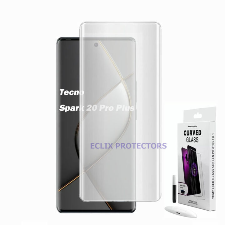 Tecno Spark 20 Pro+ UV Glass Liquid Glue Tempered Glass Screen Protector For spark 20 pro plus - Transparent