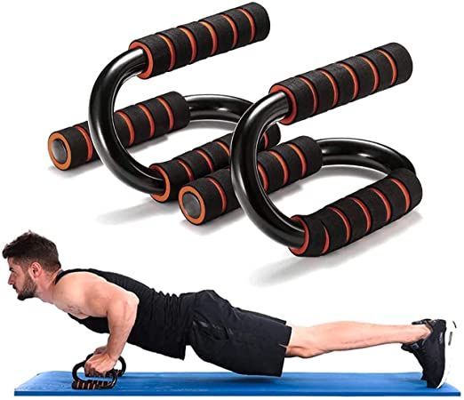 Push up Handles Bars Multi Gym S Shaped Non Slip Foam Grips Muscle