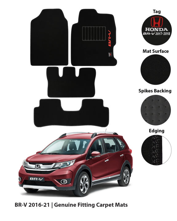 HONDA BRV 2016-2021 CARPET CAR FLOOR MAT | GENUINE FITTING HIGH QUALITY 034 SIDE LOGO SERIES CAR FLOOR MATS