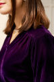 Purple velvet dress. 