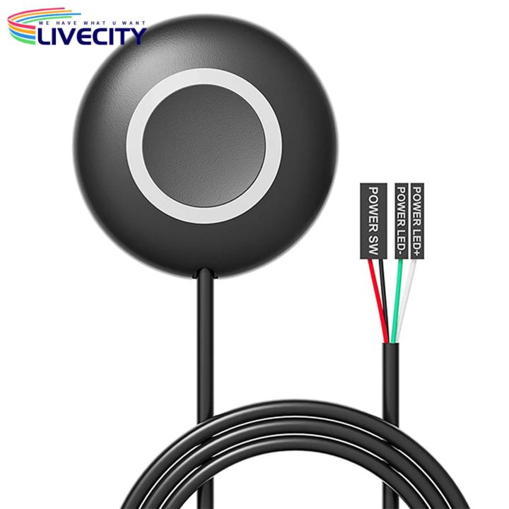 Pc Power Button Extension Premium Aluminum Alloy Pc Power Switch for Desktop Computers On/off Button Extension for Motherboard Durable Reliable External Power Supply Button Desktop Computer Power