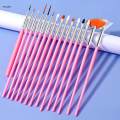 15x Painting Brushes Nail Drawing Pen for Making Dots Polish Art Decorations Light Pink. 