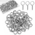 Colorfulaima 200PCS Screw Eye Pins for Keychain Making – Durable, Rust-Resistant Mini Metal Hooks for DIY Jewelry, Crafts & Home Décor. 