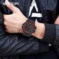 SANDA 100% Authentic Men's Multi-function Waterproof Watch Sports Watch Fashion Casual Luminous Luxury LED Outdoor Analog Military Men's Watch. 