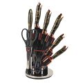 Kitchen Knife Set – 3Cr13 Stainless Steel Blades with Ergonomic Handles – Includes Movable Storage Holder – Durable & Sharp Cutting Tools for Home and Professional Use. 