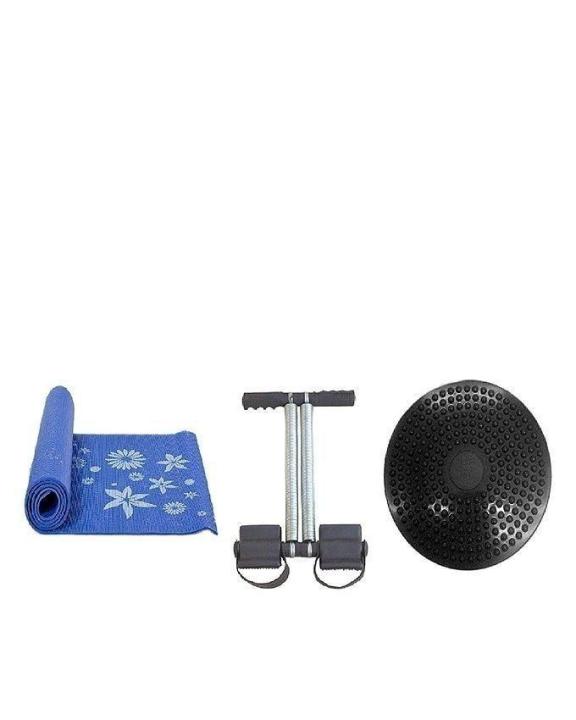 Bundle Offer - Yoga Mat, Tummy Trimmer & Waist Twisting Disc - Multicolour