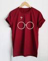 Ace Maroon Cotton Harry Potter Printed Half Sleeves Tshirt For Women. 